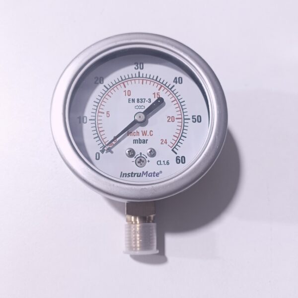 Man?metro 0 - 24" H2O o 60 mbar caratula 2.5" T/Inferior 1/4"
